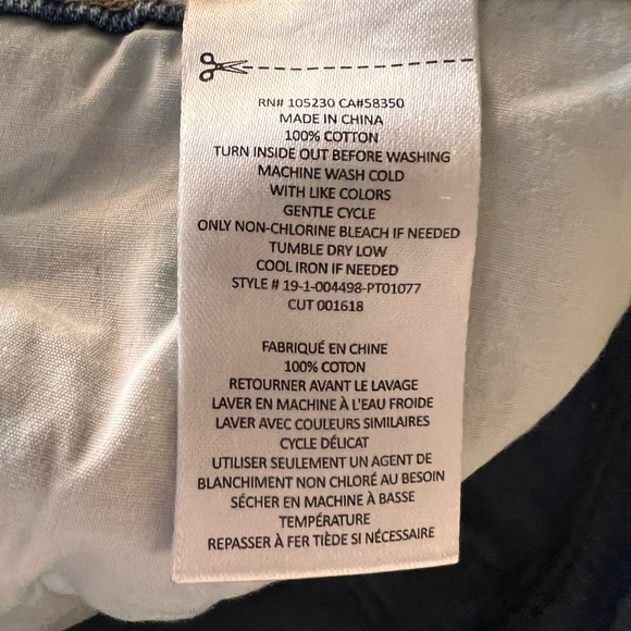 CURRENT/ELLIOTT Sz 26 Medium Blue Wide Leg Frayed Hem Jeans Orig $198 - Picture 9 of 9